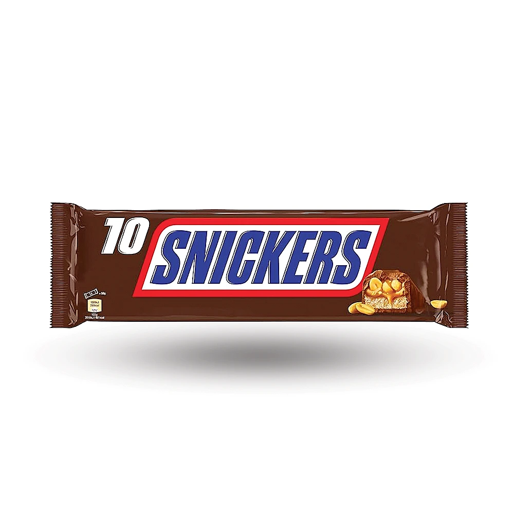 Snickers – חטיפי שוקולד בקרמל, נוגט ובוטנים – מארז רב־יחידות ×10