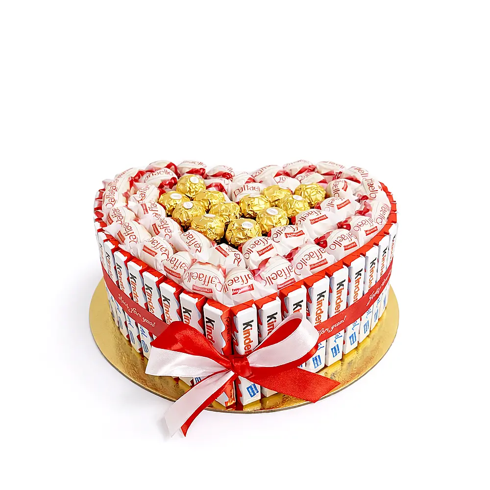 עוגת שוקולד Kinder בצורת לב